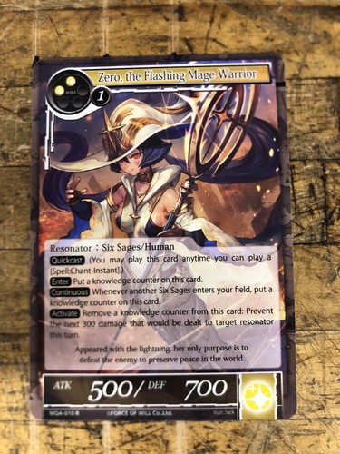 2014 FOW Force of Will Zero, the Flashing Mage Warrior #MOA