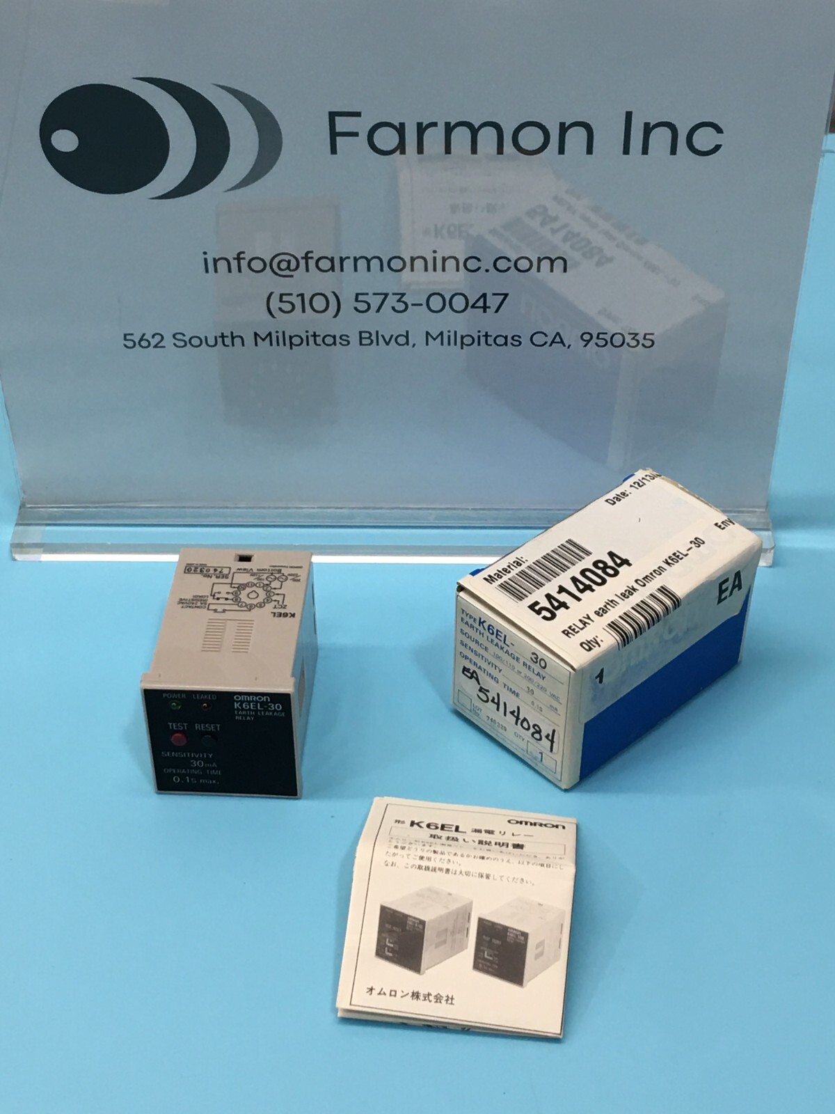 OMRON K6EL-30 EARTH LEAKAGE RELAY, 5414084, 155536