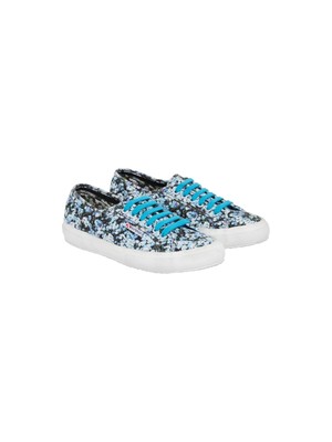 SUPERGA Womens Blue Limited Edition Mary Katrantzou Athletic Training Shoes 7.5