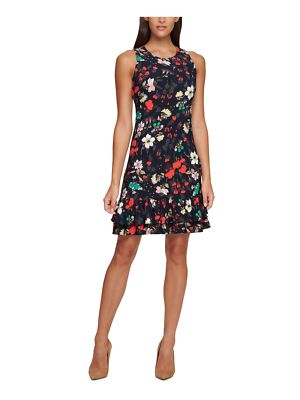 

TOMMY HILFIGER Женское темно-синее короткое платье-футляр без рукавов с круглым вырезом Petites, Navy