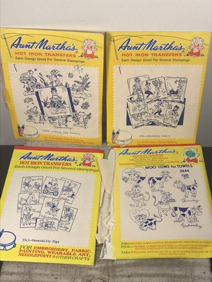 Lot (x20) Aunt Martha's Hot Iron Transfers Embroidery Birds Animals Cats Dogs