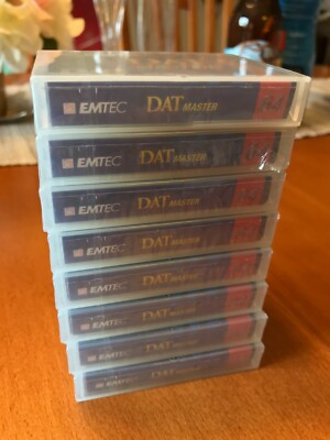 Lot of 8 EMTEC DAT MASTER 64 Professional DIGITAL AUDIO TAPES (BRAND NEW SEALED)