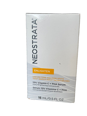 Neostrata Enlighten 15% Vitamin C Brightening PHA Serum 0.5 FL OZ NEW IN BOX