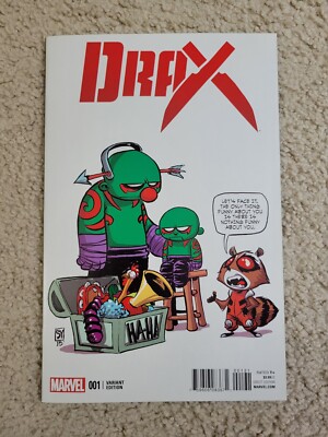 Drax #1 NM 9.4 Skottie Young Marvel Babies Variant 2015 Rocket Raccoon