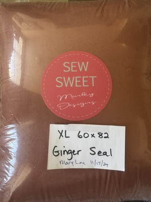 XL Double Sided Ginger Seal Minky Blanket 60x82