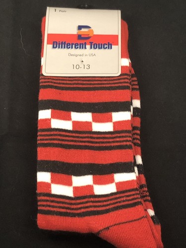 Red Black & White Stripes & Checkerboard 10 - 13