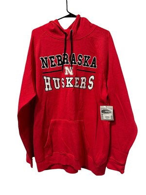 Nebraska Huskers Embroidered Hooded Sweatshirt Mens XL New With Tags Football