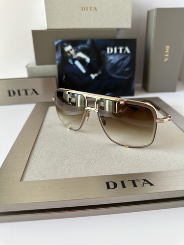 Pre-owned Dita Mach-five Drx-2087-i Gld Brn Brushed White Gold-brown Gradient Sunglasses