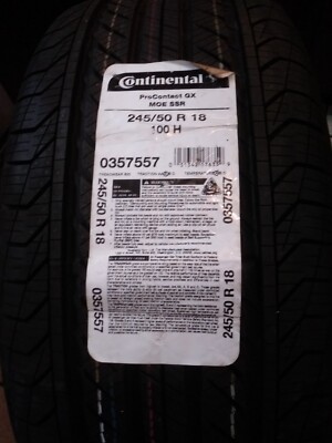 1 NEW CONTINENTAL PROCONTACT GX SSR (MOE ) RUN FLAT TIRE 245/50/18 100H