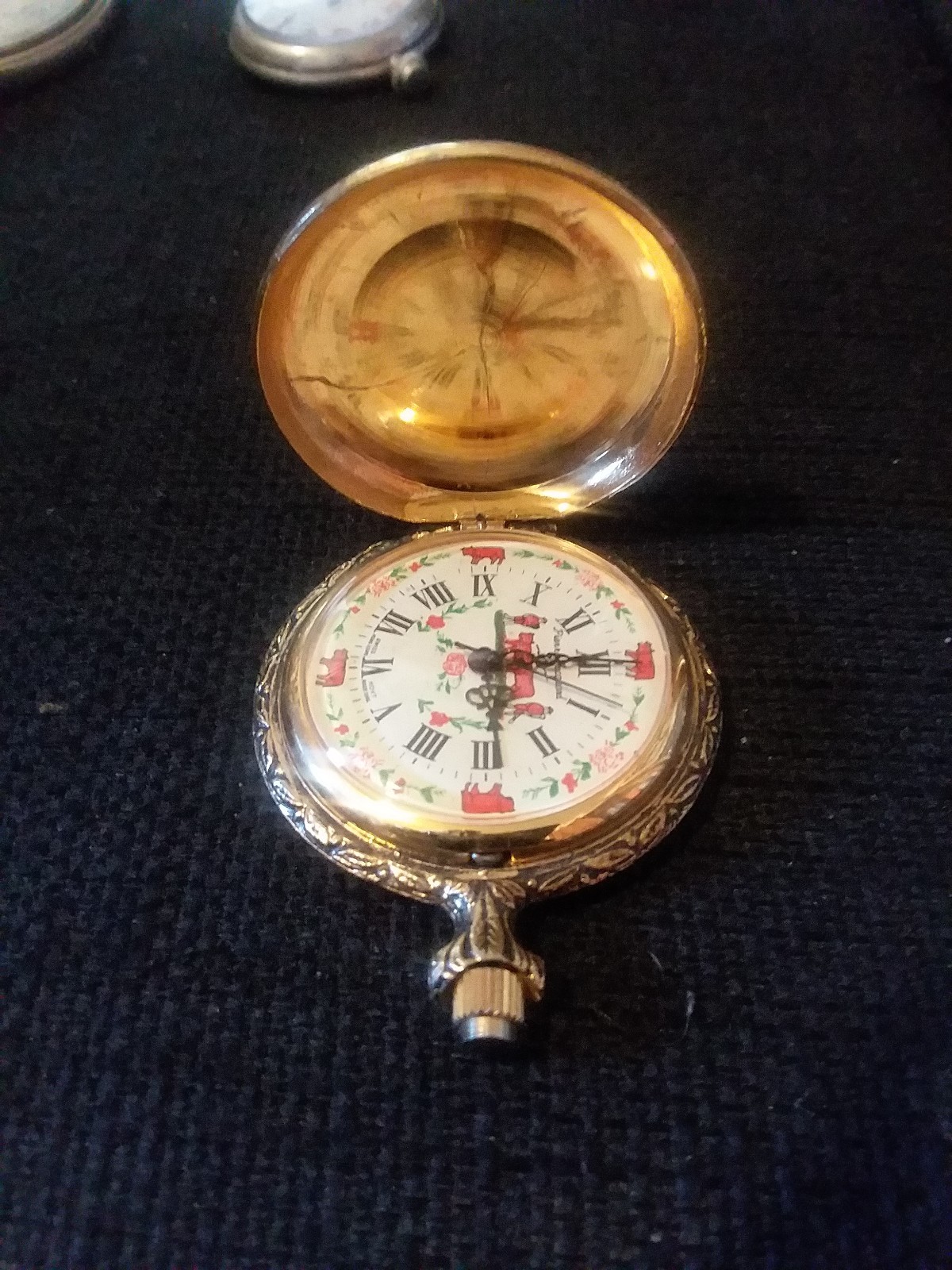 Vintage Pocket Watch Parts Repair Lot 8 Pieces Peter Pan Ingraham Ingersoll