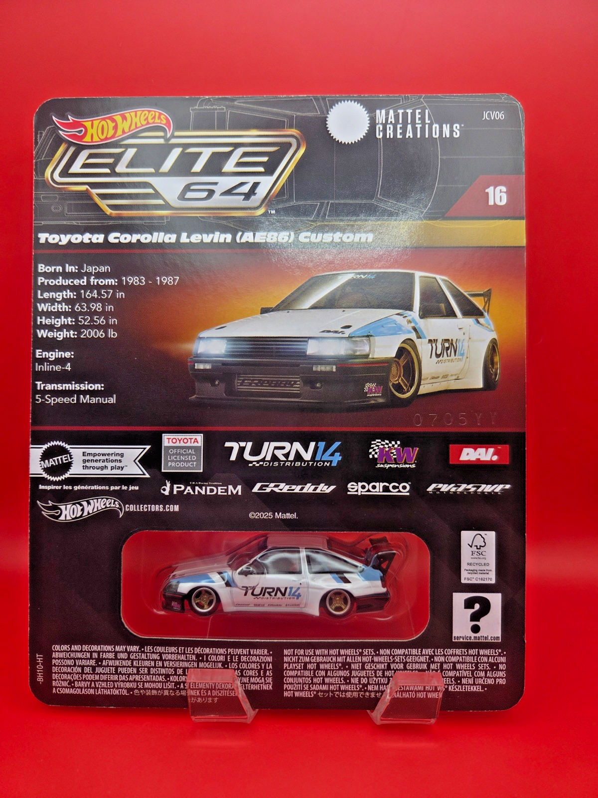 ミニカー Hot Wheels Elite 64 Toyota Corolla Levin Hot Wheels Elite 64 Toyota Corolla Levin (AE86) Custom