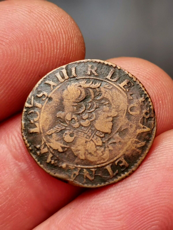 Louis Xiii, Double Lorrain De Stenay 163? ( Multiple Frappe Avers/Revers) !2,20g