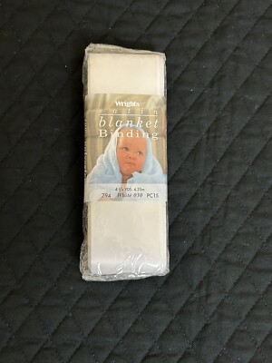 Wrights (794-030) Satin Blanket Binding White, 4.75 Yd, 2'' Wide New in Package