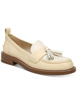 

SAM EDELMAN Женские кожаные лоферы без шнуровки Caylia с круглым носком и блоком бежевого цвета, 9 м, Бежевый, H8483L1