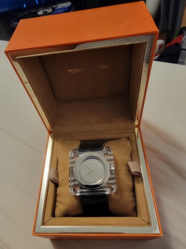 Tory Burch Izzie Lucite Retangular Swiss-Made Quartz Unisex
