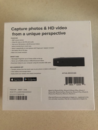 PogoCam  Removable Photo & HD Video Camera With Glasses BRAND NEW