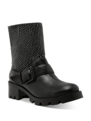 Женские армейские ботинки SCHUTZ из кожи Galena черного цвета с круглым носком и блочным каблуком, 6 B