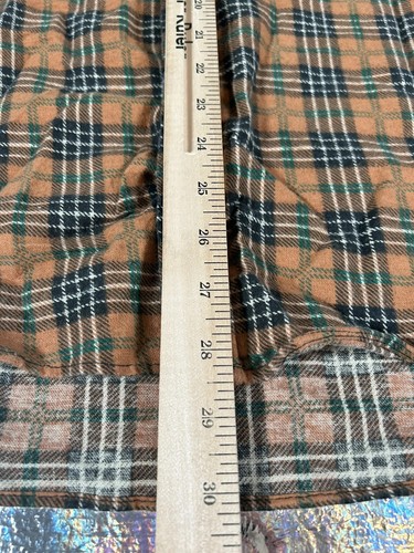 Ozark Trail Flannel Shirt Tan Brown Plaid Made In USA Men's Large Vintage