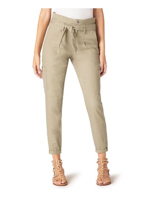 

SAM EDELMAN Женские Бежевые Брюки Карго С Высокой Посадкой На Молнии и Поясом С Высокой Талией, Бежевый, EGC2UC3122