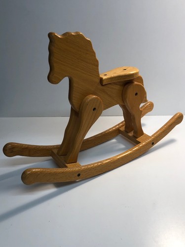 Solid Oak Small Rocking Horse Toy Decour Display