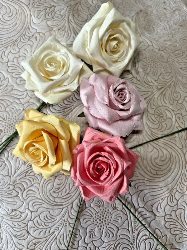 15 Rose Bud Mulberry Paper Flowers Artificial Roses for DIY