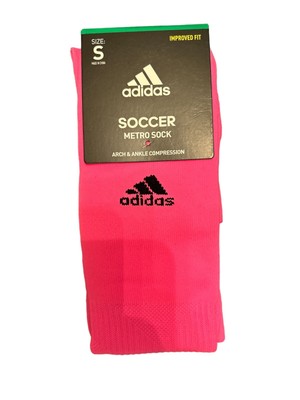 adidas Metro 5 Soccer Socks Pink 1 Pair Small