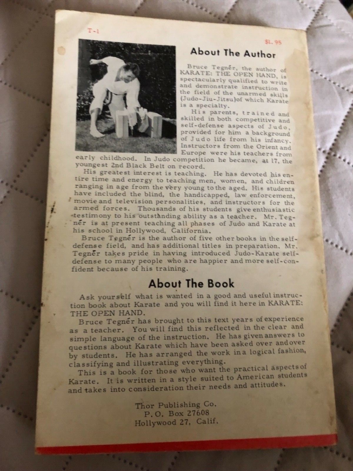 Karate: the open hand and foot fighting 1961 revised ed  Bruce Tegner signed??
