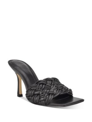 Женские черные босоножки-слипоны MARC FISHER на шпильке Draya Toe на кожаном каблуке 5,5 М