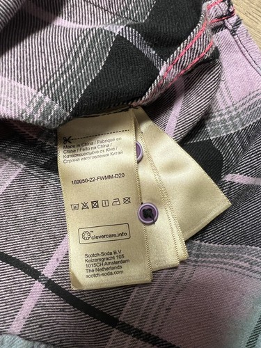 Men&rsquo;s Scotch & Soda Regular Fit Gradient Flannel Check Shirt Size Medium