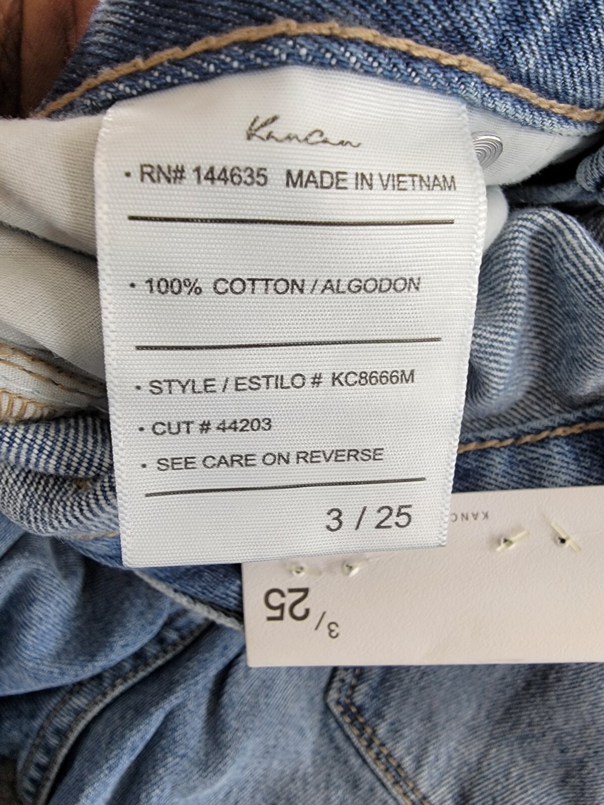 KanCan Hilo Ultra High Rise 90's Flare Jeans Women's 3/25 Medium Blue Button Zip - Picture 15 of 18