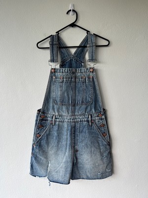 new Ksubi womens dress jumpsuit shorts denim playsuit easy cutoff overall 23 5