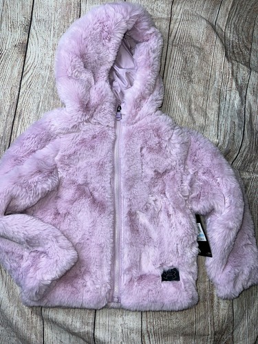 Under Armour Little Girls Cozy Fur Hoodie Coat Jacket Pink N