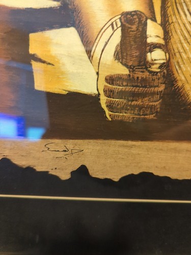 Original painting "Ramsees" wood bark art 