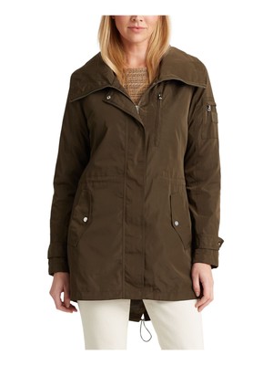 

RALPH LAUREN Женская зеленая куртка со складным капюшоном и поясом с поясом Soft Shell  RALPH LAUREN, Зеленый, 17426-ZG