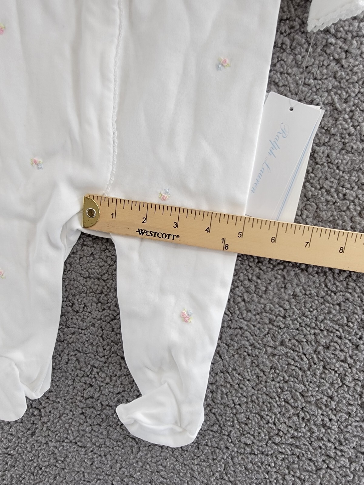 Ralph Lauren Floral Coverall Baby Girls' 6M White Embroidered Snap Front Closure - Picture 7 of 19