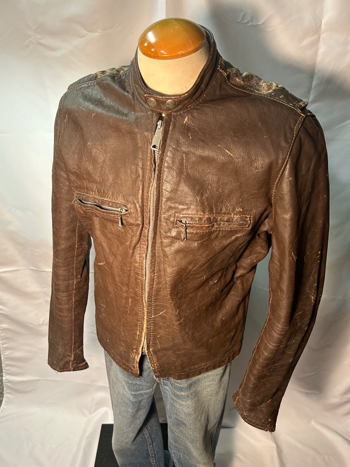 ジャケット・アウター 60s Brooks two tone leather jacket vtg 60's Brooks leather two-tone Motorcycle Jacket- sz 36 | eBay