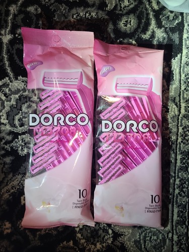20 Dorco Women's Disposable Razors Twin Blade Pink Lubricant