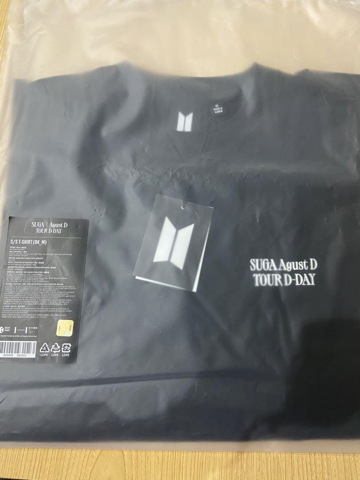 BTS SUGA XL size T-SHIRT THE FINAL BLACK Agust D TOUR D-DAY
