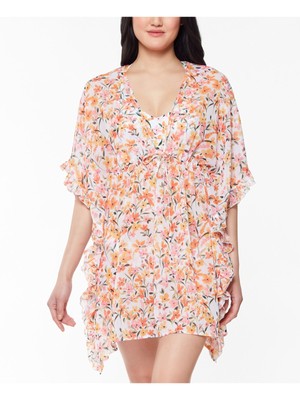 

JESSICA SIMPSON Женский белый кафтан на завязках Summer Dreaming Swimsuit Cover Up