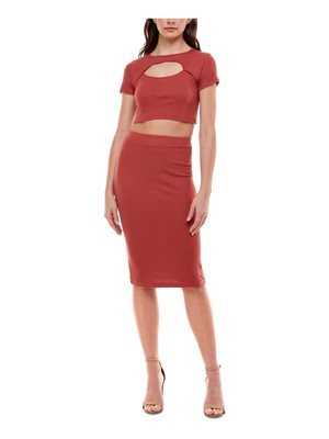 ПОЧТИ ЗНАМЕНИТОЕ женское миди-платье кораллового цвета с вырезом на спине и коротким рукавом L