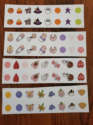 Vtg Lot HALLOWEEN Small Stickers 6 Foot Roll Amscan Candy Corn Pumpkins Orange