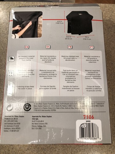Weber 7106 Grill Cover Black Storage Bag For Spirit 220 and 300 Series Gas Grill
