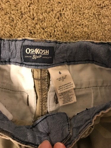 Osh Kosh Boys Shorts Khaki Green Camo Military Adjustable Waist 6