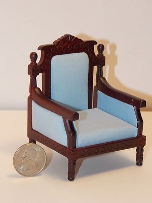 Dollhouse Miniature Fancy Chair Blue 1:12 one inch scale E114 Dollys Gallery