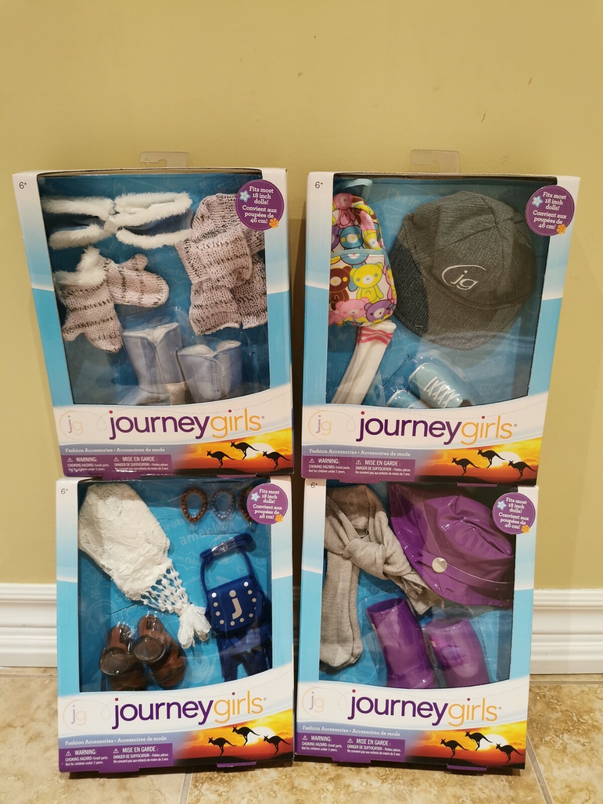 Set (4) Journey Girls Doll Toys 'R Us Outfit Fashion Accessories Set for 18" NEW