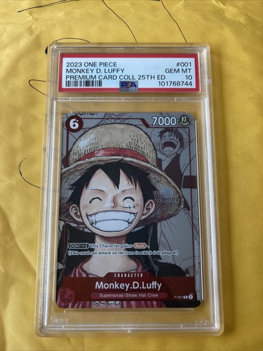 PSA 10 Monkey D Luffy P-001 One Piece Premium Collection