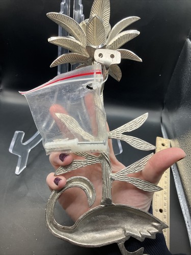 Wall Mounted Candle Holder- Palm Tree With Flamingo 11in tall