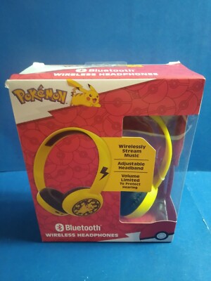 Pokemon Pikachu Kids Wireless Headphones Bluetooth Wireless Tech 2 Go