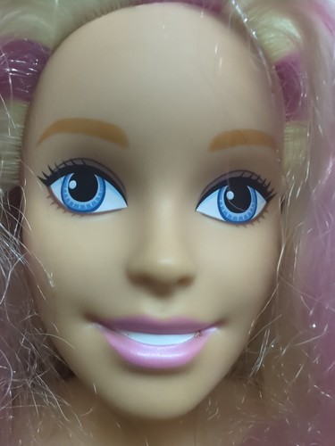 Barbie Doll Bonde W/Pink Hair Articulated Arms Redressed Just Play 2016 28" Inch