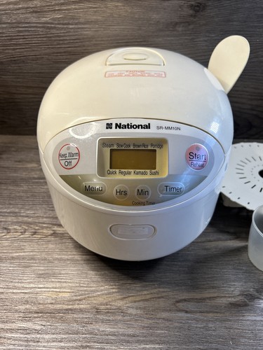 National Rice Cooker Electric Steamer Warmer SR-MM10N 5 Cup & Accessories Tested